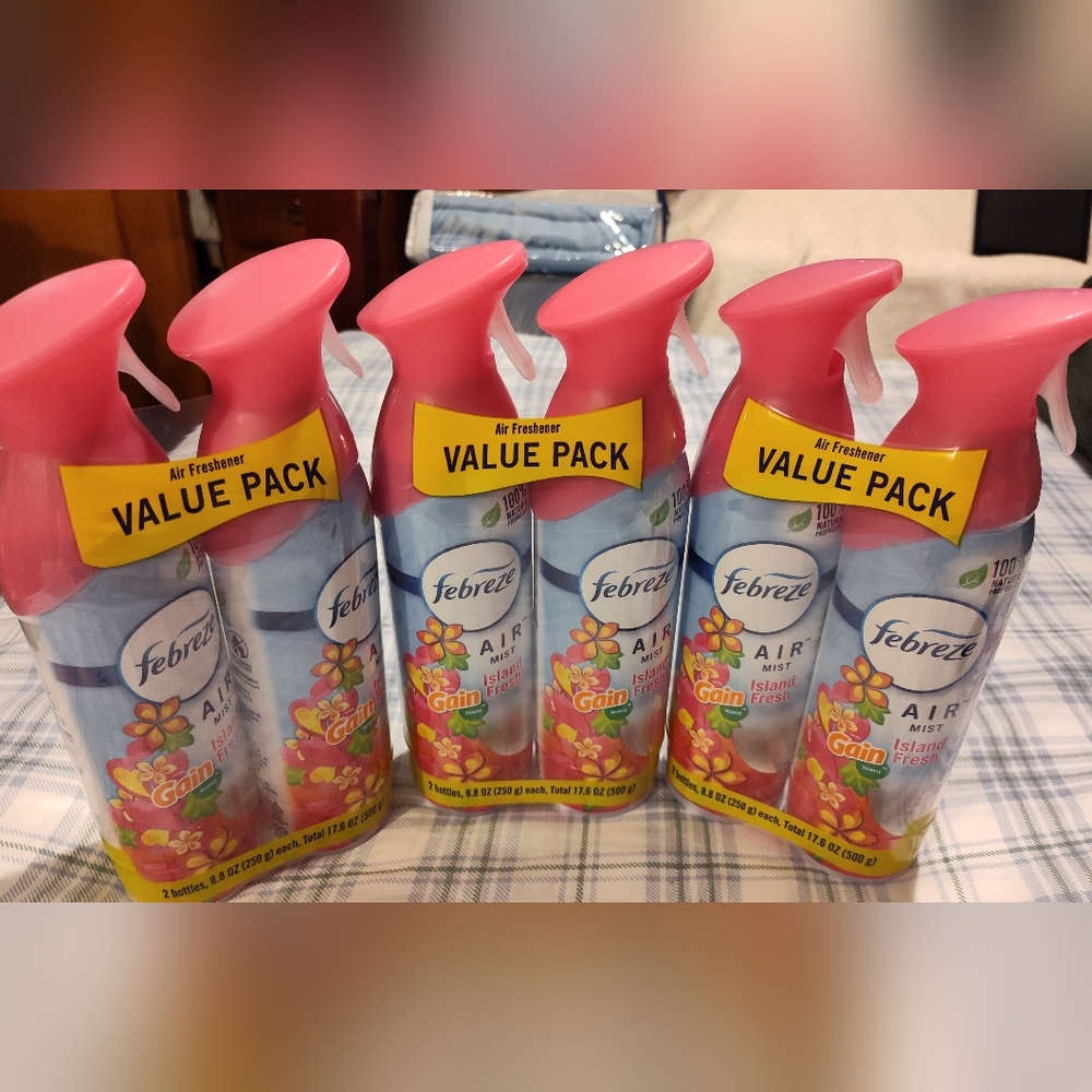 NWT! 3-2pks Febreze Air Freshener Sprays - Gain Island Fresh
